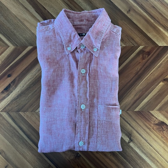 Men’s 7 For All Mankind Linen Long Sleeve Shirt - Picture 4 of 4